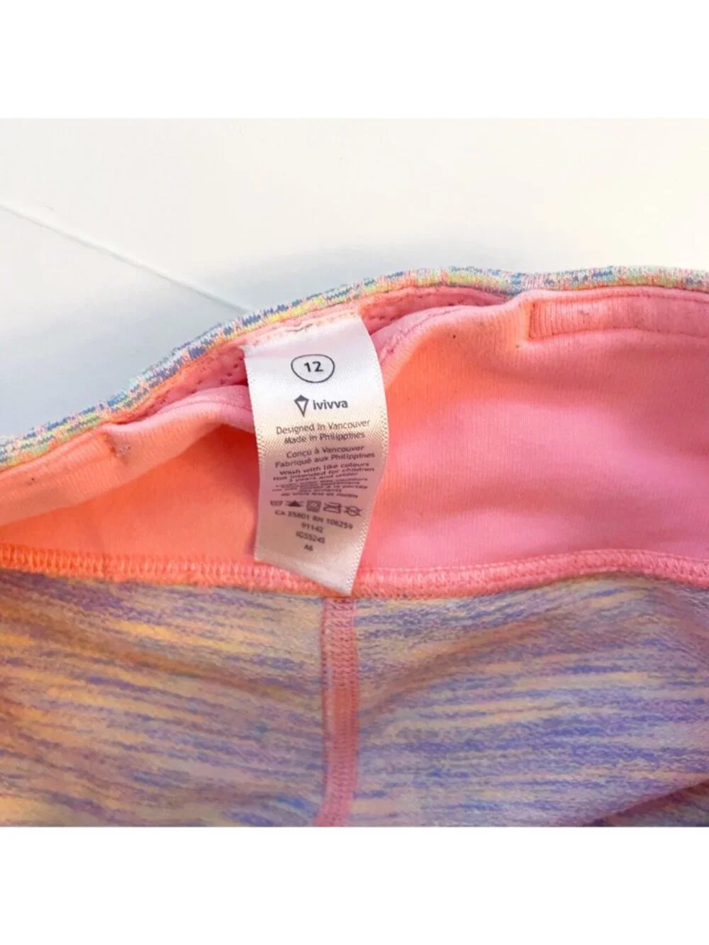Ivivva Girls Pink Spacedye Leggings, Size 12